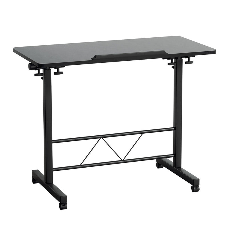Artiss Laptop Desk Table Height Adjustable Wooden Bed Side Tables 80CM Black - danozdirect