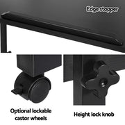 Artiss Laptop Desk Table Height Adjustable Wooden Bed Side Tables 80CM Black - danozdirect