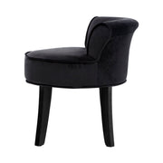 Artiss Vanity Stool Velvet Black Abella - danozdirect