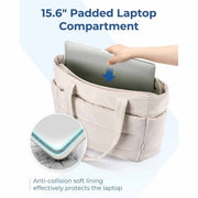 Danoz FashionSmart Beige Nylon Tote - Large Travel Handbag - Stylish Shoulder Bag - danozdirect