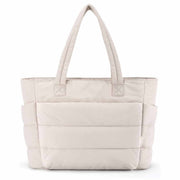 Danoz FashionSmart Beige Nylon Tote - Large Travel Handbag - Stylish Shoulder Bag - danozdirect