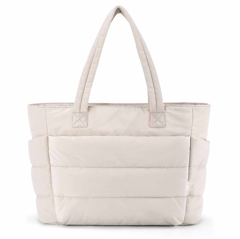 Danoz FashionSmart Beige Nylon Tote - Large Travel Handbag - Stylish Shoulder Bag - danozdirect