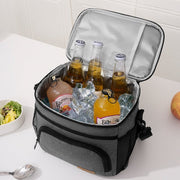 Black Insulated Lunch Bag Cooler Tote - 9L Leakproof Thermal Lunch Box with Shoulder Strap & Pockets for Work, Picnic, Travel - danozdirect