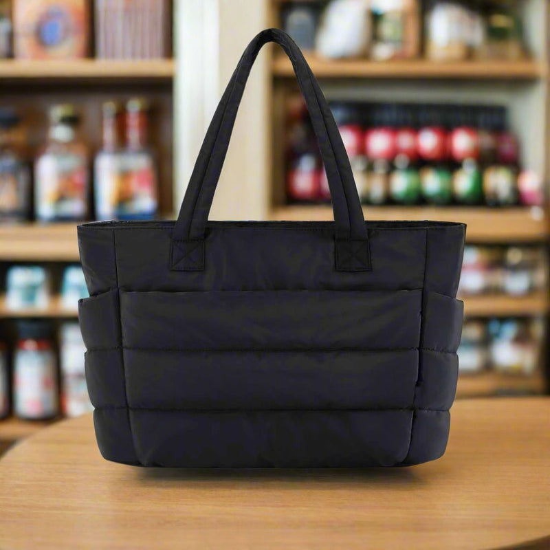 Black Large Capacity Nylon Tote Bag for Women - Fashionable Travel Shoulder & Crossbody Handbag - danozdirect