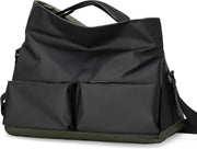 Black Large Capacity Waterproof Tote Bag - Convertible Crossbody Messenger for Gym, Travel & Work - danozdirect