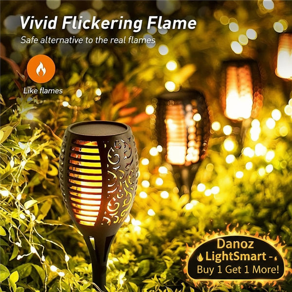 Bring a magical glow to your garden with Danoz Lights! These 12LED solar flame torch lights flicker like real flames, creating a cozy, enchanting atmosphere - Buy 1 Get 1 Free! - danozdirect