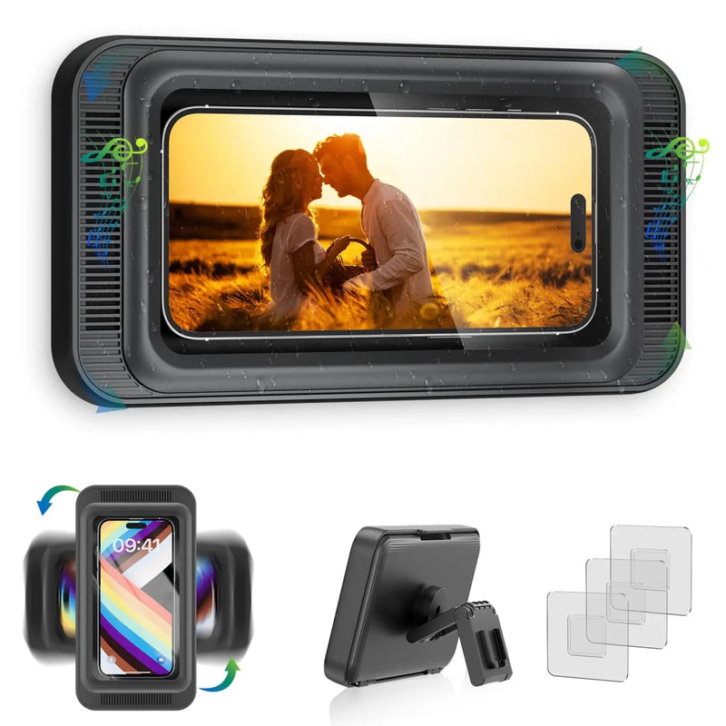 Bring your tunes and calls right into the shower with Danoz Smart Shower Phone Holder! This splash - proof, anti - fog case fits phones from 4 to 7 inches and spins a full 480 degrees - danozdirect
