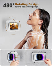 Bring your tunes and calls right into the shower with Danoz Smart Shower Phone Holder! This splash - proof, anti - fog case fits phones from 4 to 7 inches and spins a full 480 degrees - danozdirect