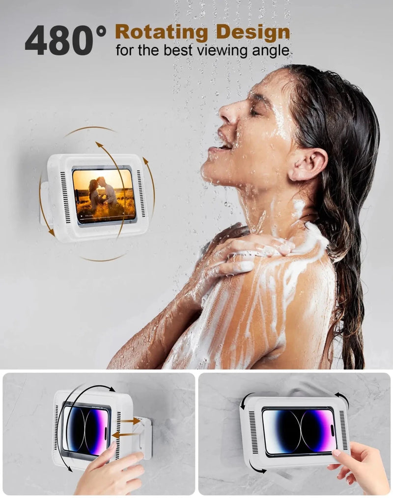 Bring your tunes and calls right into the shower with Danoz Smart Shower Phone Holder! This splash - proof, anti - fog case fits phones from 4 to 7 inches and spins a full 480 degrees - danozdirect