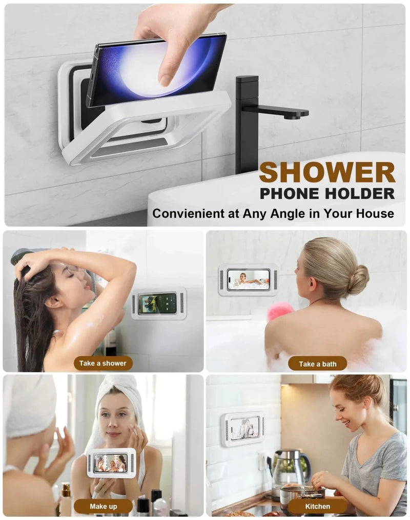 Bring your tunes and calls right into the shower with Danoz Smart Shower Phone Holder! This splash - proof, anti - fog case fits phones from 4 to 7 inches and spins a full 480 degrees - danozdirect