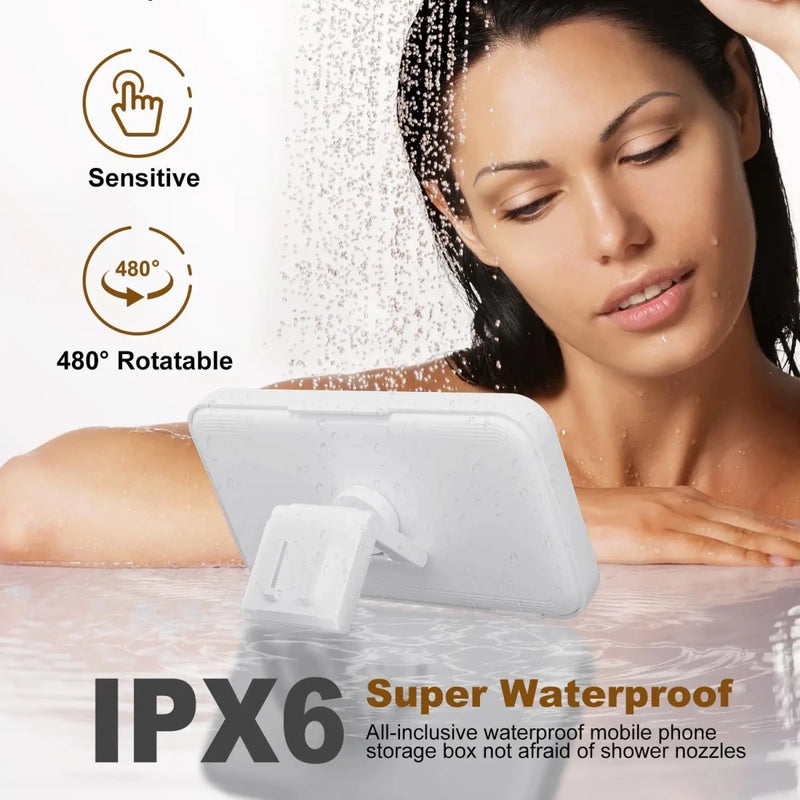 Bring your tunes and calls right into the shower with Danoz Smart Shower Phone Holder! This splash - proof, anti - fog case fits phones from 4 to 7 inches and spins a full 480 degrees - danozdirect
