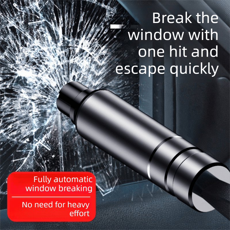 Car Accessories - Black 2 - in - 1 Emergency Car Escape Tool - Spring - Loaded Window Breaker & Seatbelt Cutter - danozdirect