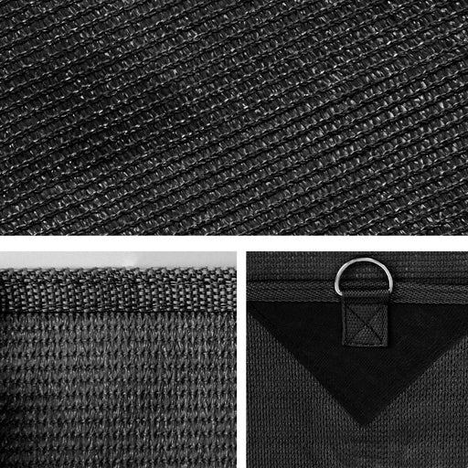 Caravan Privacy Screen Roll Out Awning 1.95x2.2M Sun Shade End Wall Side Black - danozdirect