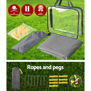 Caravan Privacy Screen Roll Out Awning 2.1x1.8M Sun Shade Pop Top End Wall Grey - danozdirect