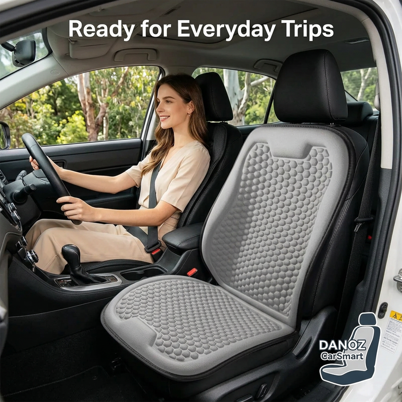 🚗 Danoz CarSmart | Breathable Car Seat Cooling Pad | Honeycomb Mesh | Non-Slip Base | Black or Grey | Free Postage!