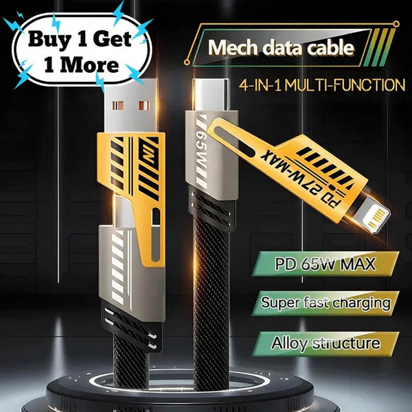 Charge all your devices with Danoz ChargSmart 4 - in - 1 Mecha Fast Charging Data Cable! - Don't pay $80 - Buy 1 Get 1 Free! - danozdirect