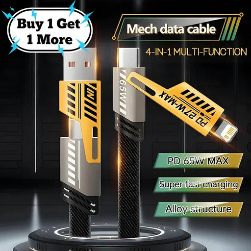 Charge all your devices with Danoz ChargSmart 4 - in - 1 Mecha Fast Charging Data Cable! - Don't pay $80 - Buy 1 Get 1 Free! - danozdirect