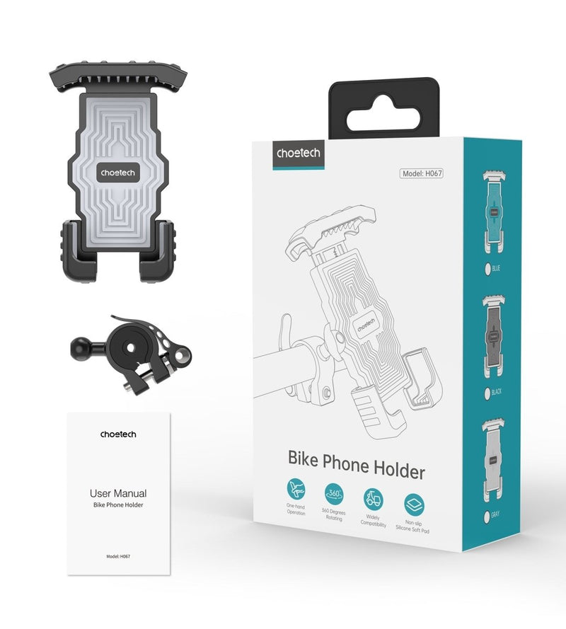 CHOETECH H067 - GY Adjustable Mobile Stand for Bicycle (Gray) - danozdirect