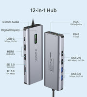 CHOETECH HUB - M26 12 - in - 1 USB - C Multiport Adapter - danozdirect