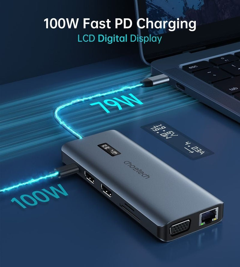 CHOETECH HUB - M26 12 - in - 1 USB - C Multiport Adapter - danozdirect