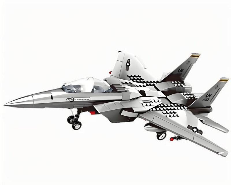 Christmas gift F - 15 Eagle Fighter Jet Building Blocks Set, 223 Pieces Military Aircraft Model Kit for Kids & Enthusiasts（F15 fighter） - danozdirect