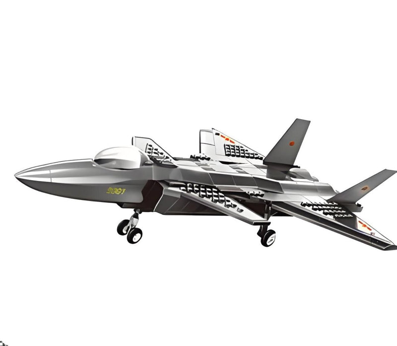 Christmas gift J - 20 Stealth Fighter Jet Building Blocks Set, 229 Pieces Military Aircraft Model Kit for Kids Aged 6+ & Enthusiasts（J20 fighter） - danozdirect