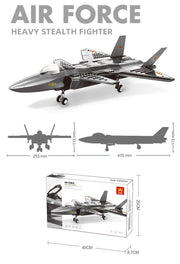 Christmas gift J - 20 Stealth Fighter Jet Building Blocks Set, 229 Pieces Military Aircraft Model Kit for Kids Aged 6+ & Enthusiasts（J20 fighter） - danozdirect
