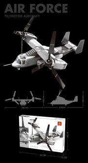 Christmas gift US Osprey Tiltrotor Aircraft Building Blocks Set, 460 Pieces Military Transport Model Kit for Kids Aged 6+ & Enthusiasts（Osprey tiltrotor aircraft） - danozdirect