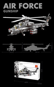 Christmas gift WZ - 10 Attack Helicopter Building Blocks Set, 264 Pieces Military Model Kit for Kids Aged 6+ & Enthusiasts（WZ10 helicopter gunship） - danozdirect
