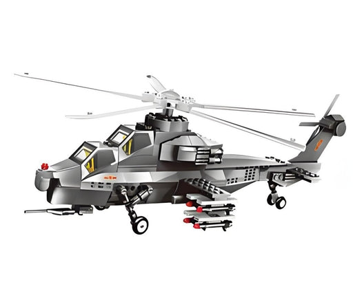 Christmas gift WZ - 10 Attack Helicopter Building Blocks Set, 264 Pieces Military Model Kit for Kids Aged 6+ & Enthusiasts（WZ10 helicopter gunship） - danozdirect