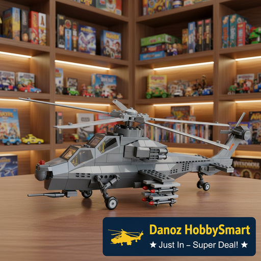 Christmas gift WZ - 10 Attack Helicopter Building Blocks Set, 264 Pieces Military Model Kit for Kids Aged 6+ & Enthusiasts（WZ10 helicopter gunship） - danozdirect