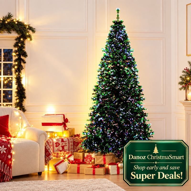 🎄 Danoz ChristmaSmart | Jingle Jollys 1.8m Optic-Fibre LED Christmas Tree | 300 Tips & Multicolour Twinkling Lights | Festive Glow Made Easy