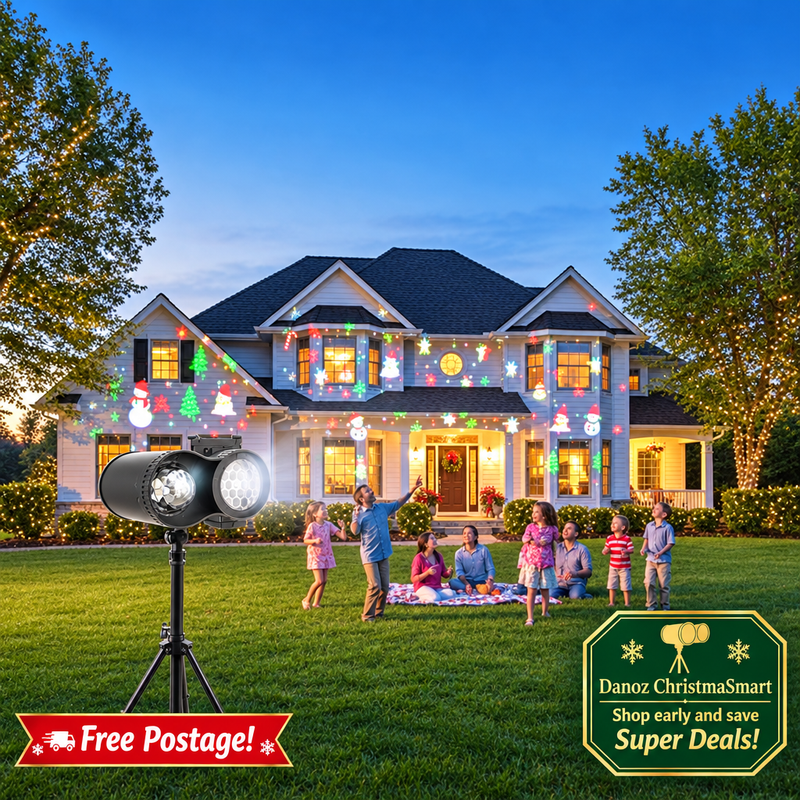 🎄 Danoz ChristmaSmart | Dual-Lens LED Projection Light | Water Ripple Effects & Festive Patterns | Remote Control, Stake or Base Mount | Free Postage!