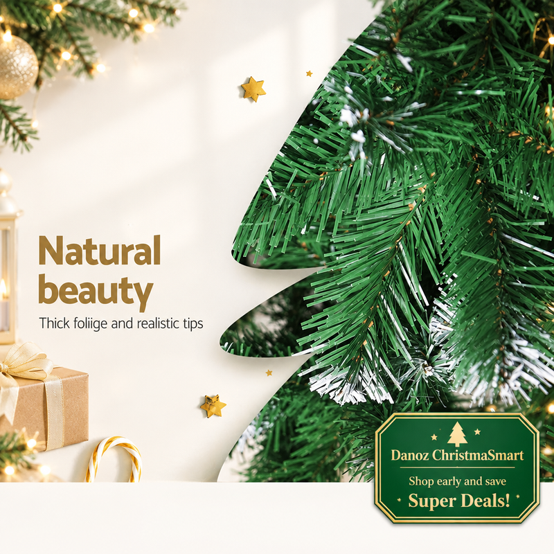 🎄 Danoz ChristmaSmart | Jingle Jollys 1.8m Snow-Frosted Christmas Tree | 650 PVC Tips & Metal Stand | A Winter-Inspired Festive Centrepiece