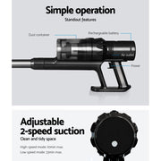 Clean every nook and cranny with Danoz Direct - Devanti Handheld Vacuum Cleaner. The brushless, cordless design makes cleaning quick and easy - danozdirect
