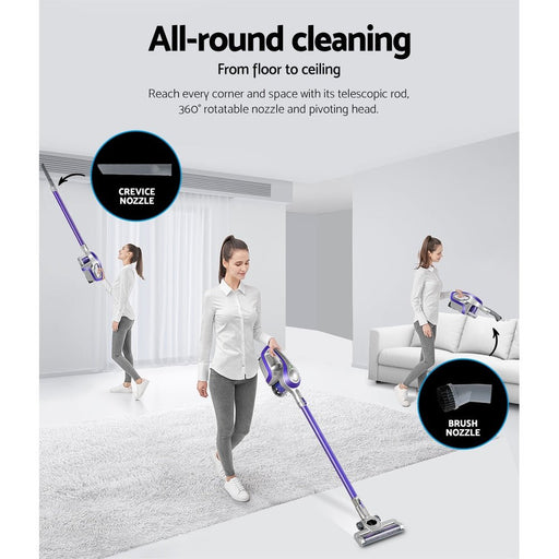 Clean your home with Danoz Direct - Devanti Handheld Vacuum Cleaner. With a powerful 150W motor and HEPA filter, - danozdirect