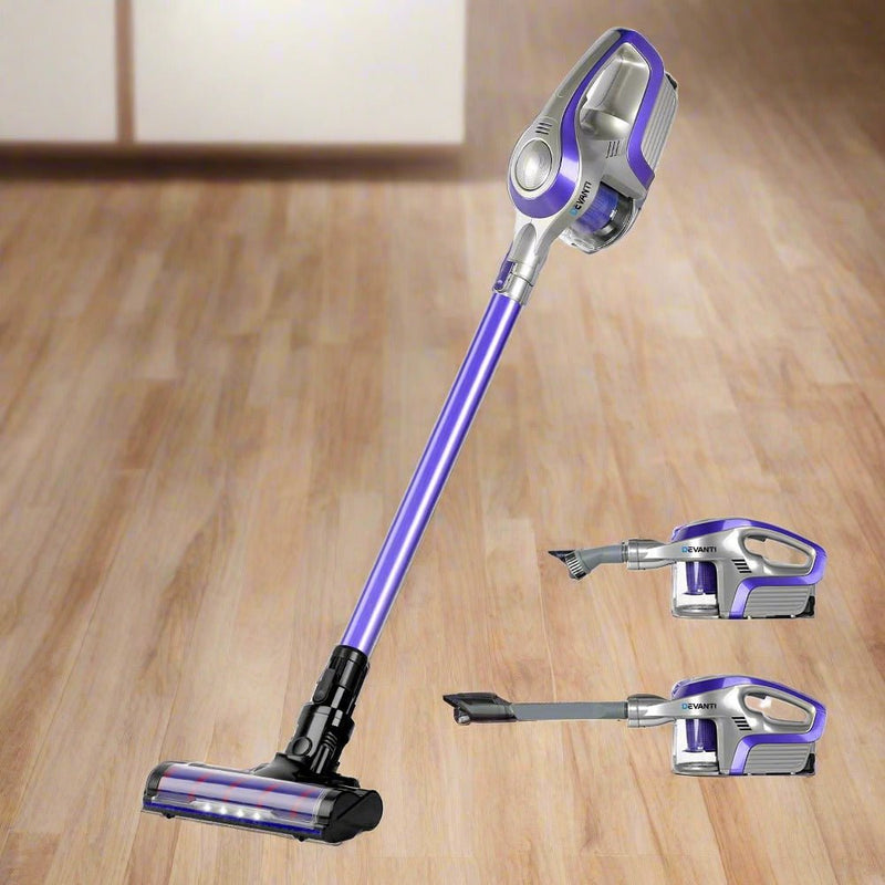 Conquer any mess with Danoz Direct - Devanti Handheld Vacuum Cleaner! Cordless, features a powerful roller brush head, to tackle any surface. - danozdirect