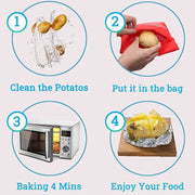 Cook perfect potatoes in just 4 minutes with Danoz PerfectSpuds - microwave potato bag! Simply add your potato, a splash of water, and let the magic happen. Buy 1 Get 1 Free! - danozdirect