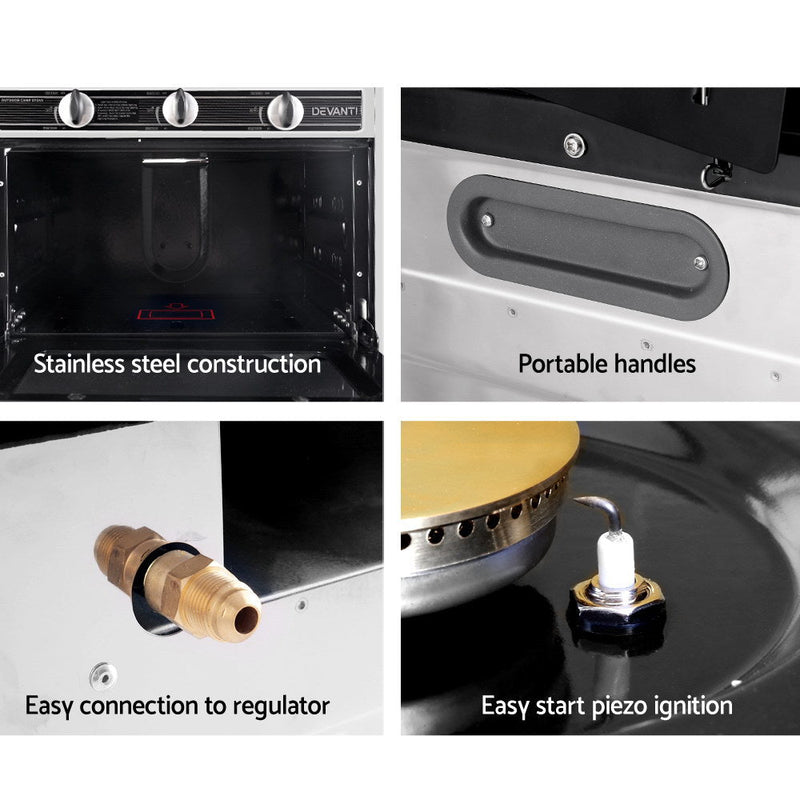 Create delicious meals on the go with Danoz Kitchen 🧑‍🍳🥘 Devanti Portable Gas Oven! Anywhere Anytime - danozdirect