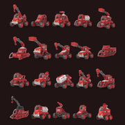 DanBaoLe Magnetic Fire Truck DIY Assembly Eneineering Vehicle with Music Lights Red Christmas Gift - danozdirect