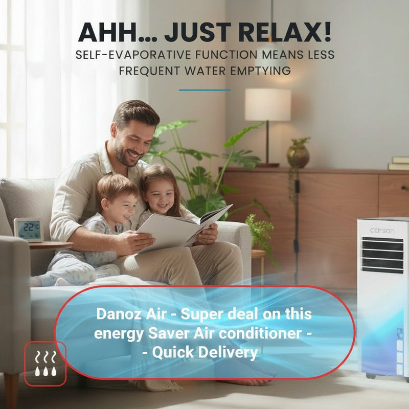 CARSON Bluetec Edition Portable Air Conditioner & Dehumidifier with Fan Mode - Quick Delivery! - danozdirect