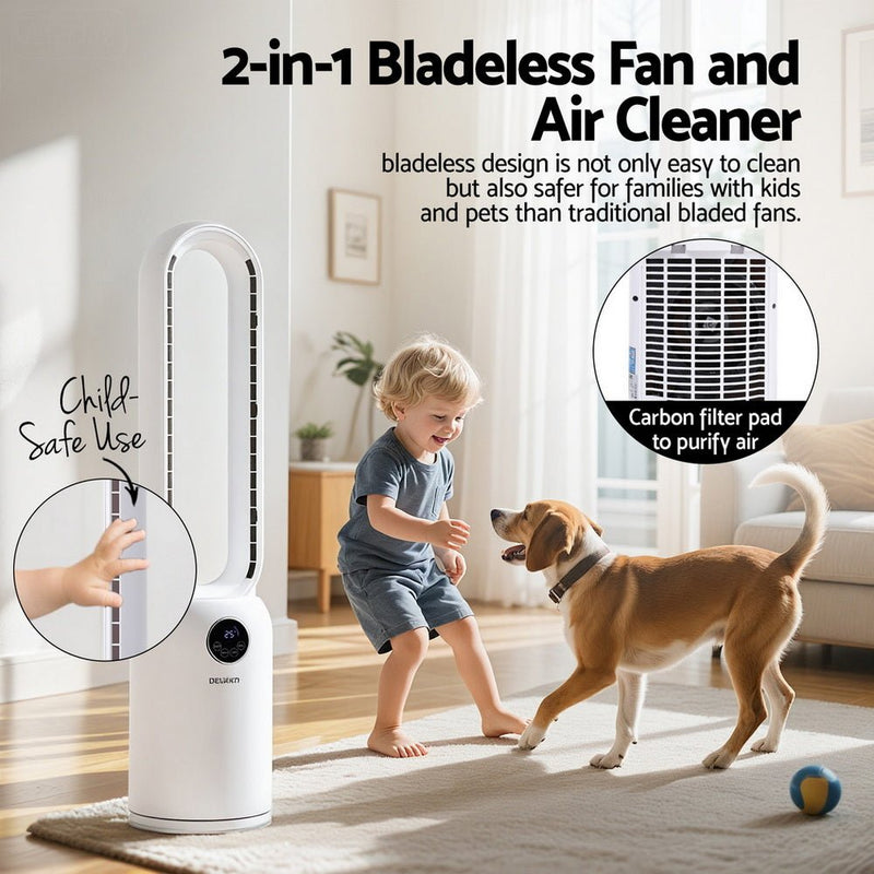 Danoz Air - Devanti 2in1 Bladeless Fan Air Purification W/ Remote 88cm - Nice price! - danozdirect