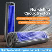 Danoz Air - Portable Air Conditioner Fan 2000mAh Quiet Desktop Tower Fan Wall Non - drilling Circulating Fan 3 Speeds Adjustable - danozdirect