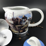 Danoz Appliances - Afternoon Tea Vintage Porcelain Ceramic Italian Stove Top Espresso Coffee Maker 3 - 4Cups 200ml - Incl. Delivery - danozdirect