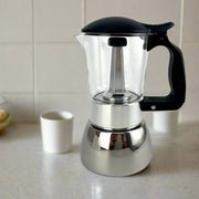 Danoz Appliances 🧑‍🍳🥘Borosilicate Glass Stainless Steel Moka Pot Coffee Maker Italian Espresso 6Cups - danozdirect