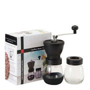 Danoz Appliances - Coffee Bean Grinder - Manual Hand Stainless Ceramic Burr Core Glass Jar Nut Mill - danozdirect
