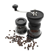Danoz Appliances - Coffee Bean Grinder - Manual Hand Stainless Ceramic Burr Core Glass Jar Nut Mill - danozdirect