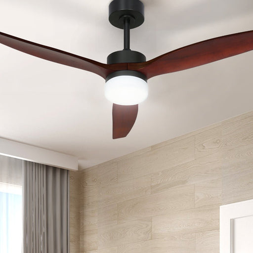 Danoz Appliances - Devanti 52'' Ceiling Fan AC Motor 3 Blades w/Light - Dark Wood - danozdirect