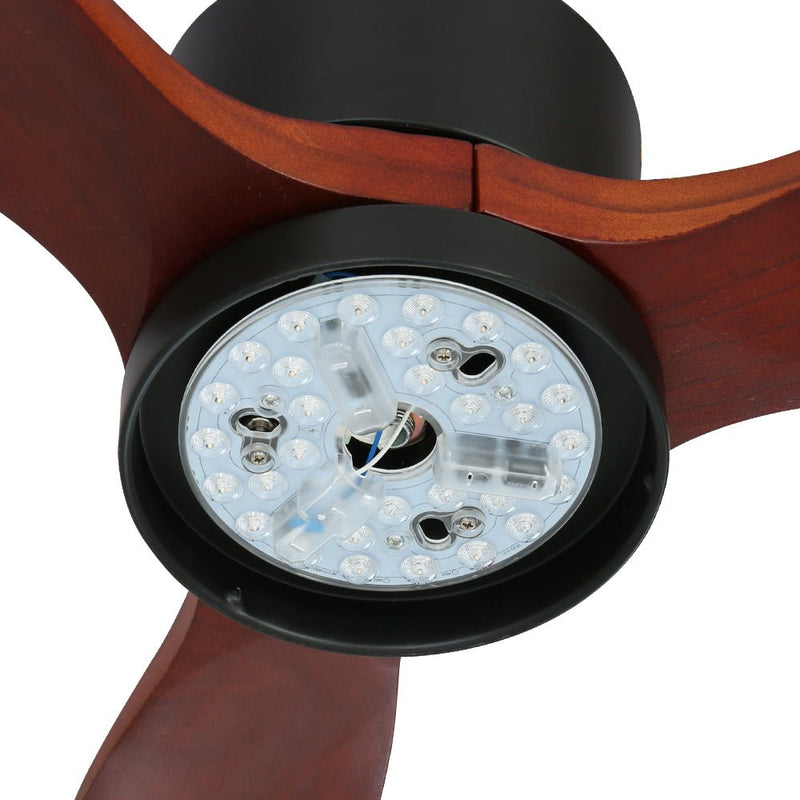 Danoz Appliances - Devanti 52'' Ceiling Fan AC Motor 3 Blades w/Light - Dark Wood - danozdirect