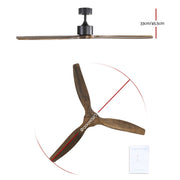 Danoz Appliances - Devanti 52'' Ceiling Fan AC Motor 3 Blades w/Remote - Dark Wood - danozdirect